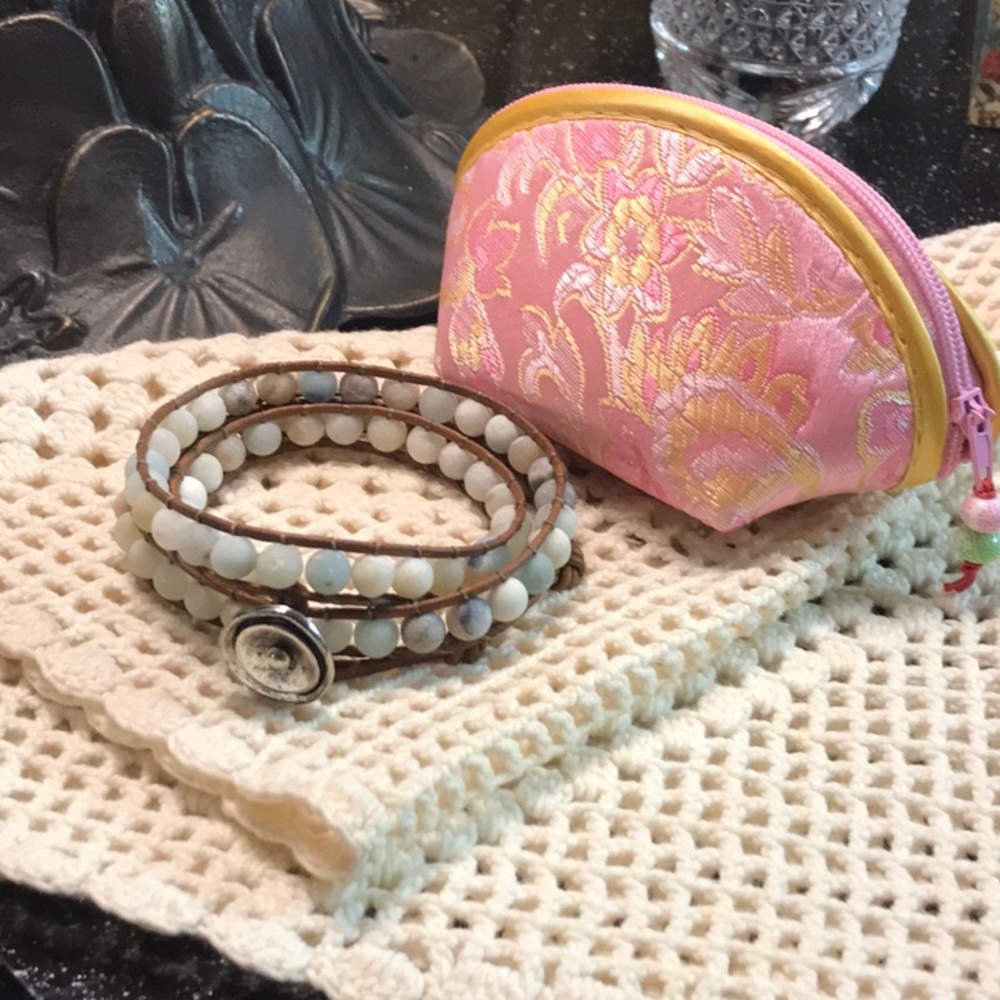 Labradorite beaded wrap bracelet.  23 in. NWOT